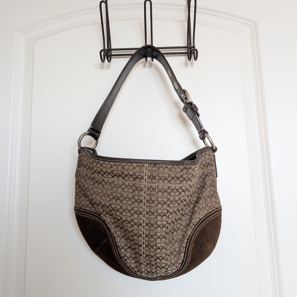 Coach Brown Patterned Shoulder Bag